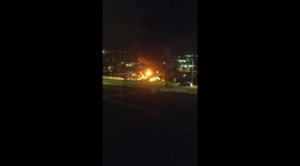Huge fire next to drive-in movie theatre in San Jose
