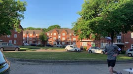 UK man raises money for charity by running marathon around roundabout