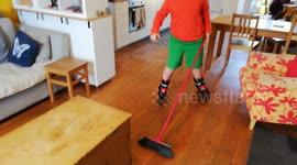 Roller Blades help with the daily household jobs!