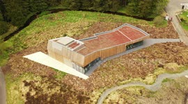 Om Dark Sky Observatory In Davagh Forest - Aerial Clip 1