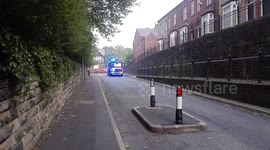 Fire engine heads to fire in Rochdale