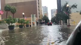 Downtown Miami deluged as heavy rain causes flooding