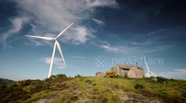 Portugal countryside wind generators old house