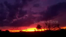 Glorious red, orange and purple sunset seen in the Philippines