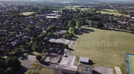 Drone photographs show the scale of devastation caused by a huge fire which completely gutted primary school
