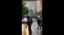 Seattle protesters destroying cop cars - George Floyd