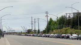 Cars Rallying in West Oakland protest