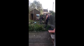 UK man unexpectedly takes a tumble in wood sawing fail