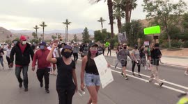 Peaceful Protest ends in tear gas, Black Lives Matter in Palm Desert, California