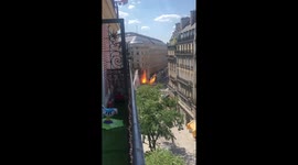 Paris firefighters seen extinguishing fire reportedly caused by gas leak