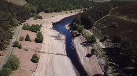 Temperatures have reduced a reservoir into a small stream of water
