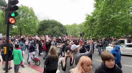 Black lives matter  protesters block the road