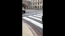 Procession of humvees in Washington DC
