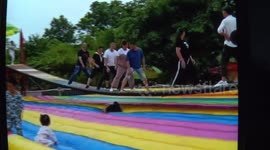 Swinging bridge suspended after Chinese woman falls and breaks her arm