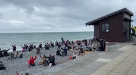 Peaceful protest in support of Black Lives Matter movement in Aberystwyth, Wales