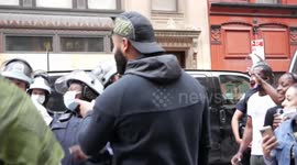 Hilarious moment between NYC protesters and cops eases heavy tensions