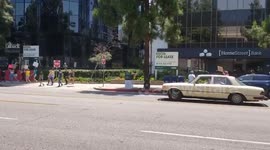 Mile-long stream of protesters rally against police killings in Los Angeles