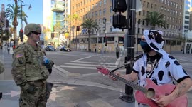 Protester sings to National Guard PT 2 