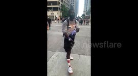 Newsflare Edit - This good guy giving out masks at Houston's June 2nd Protest.