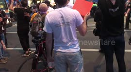 NYC Protestors mock NYPD as they protect MTA Prisoner transport bus leaving Barclays Center May 29th