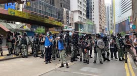 Police clearing operation at the Anti-National Security Law protest in Hong Kong on 24 May 2020