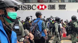 Police clearing operation at the Anti-National Security Law protest in Hong Kong on 24 May 2020