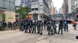 Police clearing operation at the Anti-National Security Law protest in Hong Kong on 24 May 2020