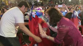 A Han Kuo-yu supporter crying at the rally of National Party after knowing Han lost in the Taiwan presidential election on 11 January 2020