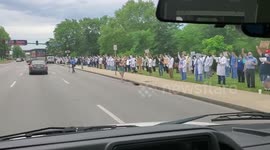 'White Coats for Black Lives': St. Louis hospital staff line the sidewalks in their hundreds to show solidarity with Black Lives Matter