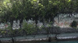 There are paintings on the cliffs of Mai-Mai, Kaimana, West Papua