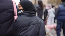 Protestors wearing 'I can't breathe' at Black Lives Matter protest, Melbourne