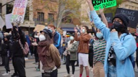 Black Lives Matter protestors cheer, Melbourne