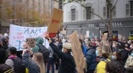 Protestors applaud at BLM protest, Melbourne