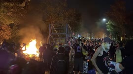 Protestors at the Chinese University of Hong Kong conflict on 12 November 2019
