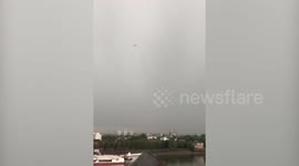 A plane en route to Heathrow was struck with THREE bolts of lightning