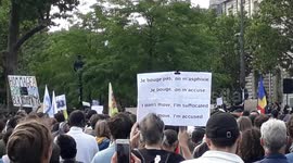 Protesters in Paris honor George Floyd on the day of his funeral