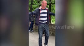 Group of men 'protecting a war memorial' racially abuse people attending a BLM protest