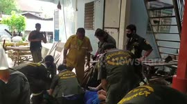 Builder gets metal rod stuck up his bottom after slipping off roof during storm