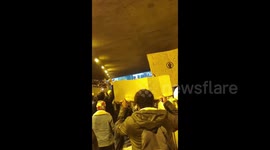 Large crowd of Geneva protesters chant 'Black Lives Matter'