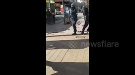 Shocking moment Argentina police brutally detain street vendors