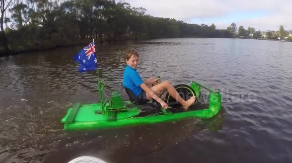Australian father and son team up to rebuild broken slider bike and turn it into a cool boat