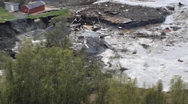 Watch the extended video of the landslide in Norway that swept buildings into the sea