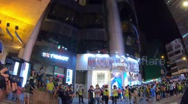 On anniversary of 12 June, Hong Kong protesters chant slogans in defiance in Mongkok