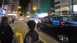 Drunk man says he supports the police and gets into altercation with protesters