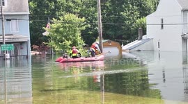 Major flooding with boat rescue in Gilberton, Pa #5