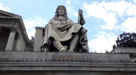 Statue of COLBERT (of the Assemblee Nationale) threatened to be vandalized by anti-negrophobia activists. 15june2020. Paris.