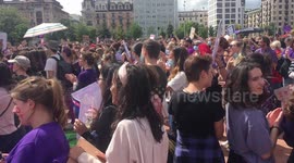 Swiss women stage scream protest demanding end to violence and equal pay