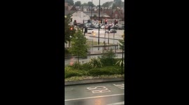 Flash floods turn local roads into rivers in West Midlands, UK