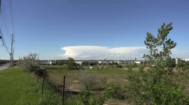 Storms visible miles away and clear blue skies seen from Toronto area due to lack of pollution amid COVID 19 shutdown.