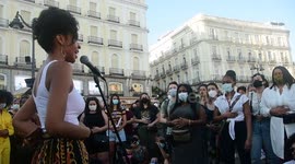 Concentración del movimiento 'Black lives matter' con una protesta en España